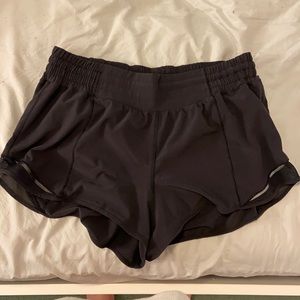 Black lululemon 2.5 inch high rise shorts size 10